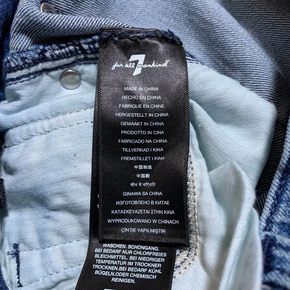 7 For All Mankind | Women | Distressed Hem High Rise Cropped Straight Jeans | 30 - Picture 12 of 14